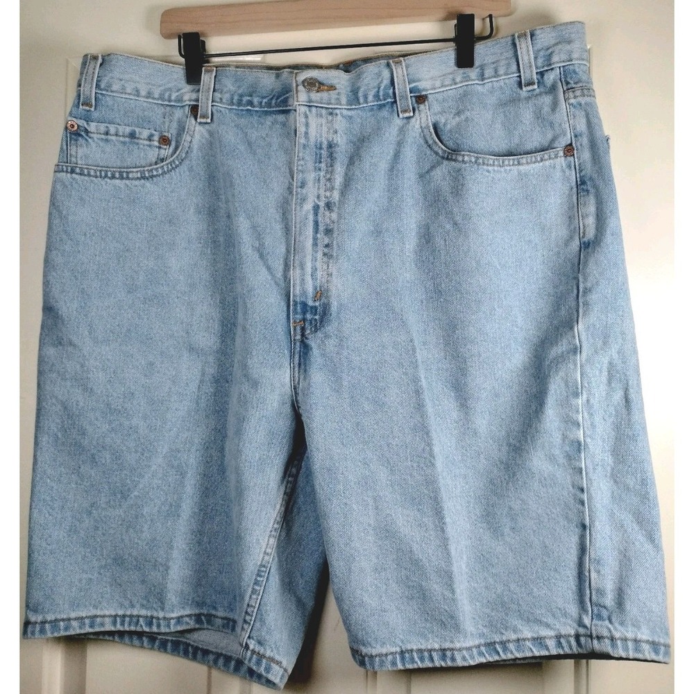 Vintage Levis 505 Denim Shorts Men 39x9 Light Wash Blue Y2K 00s Tag 42 Regular